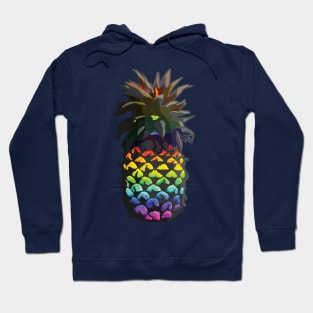 Pineapple Rainbow Black Base. Hoodie